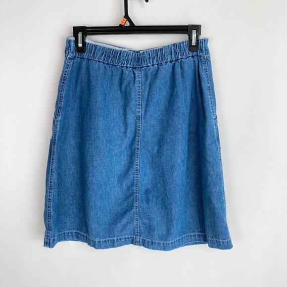 Free Wear Womens Button Fly Designer Denim Skirt 8 - Picture 7 of 8